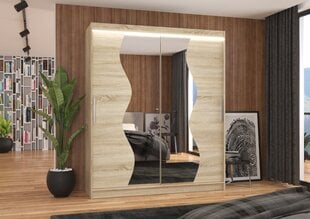 Skapis ADRK Furniture ar LED apgaismojumu Medison 180, smilšu cena un informācija | Skapji | 220.lv