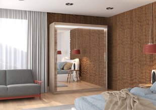 Skapis ADRK Furniture ar LED apgaismojumu Ettore 180, brūns cena un informācija | Skapji | 220.lv