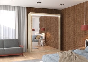 Skapis ADRK Furniture ar LED apgaismojumu Ettore 180, smilšu cena un informācija | Skapji | 220.lv