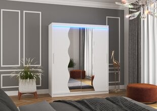 Skapis ADRK Furniture ar LED apgaismojumu Kansas 180, balts cena un informācija | Skapji | 220.lv
