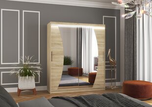 Skapis ADRK Furniture ar LED apgaismojumu Dolores 180, smilšu cena un informācija | Skapji | 220.lv