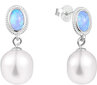 Luksusa auskari ar īstu baroka pērli un sintētisko opālu JwL Luxury Pearls JL0583 sJL0583 цена и информация | Auskari | 220.lv