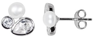 Mirdzoši auskari ar pērli un kristāliem JwL Luxury Pearls JL0545 sJL0545 cena un informācija | Auskari | 220.lv