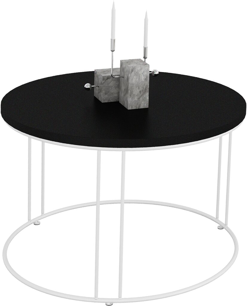 Kafijas galdiņš ADRK Furniture Noel, 55x55cm, melns/balts цена и информация | Žurnālgaldiņi | 220.lv