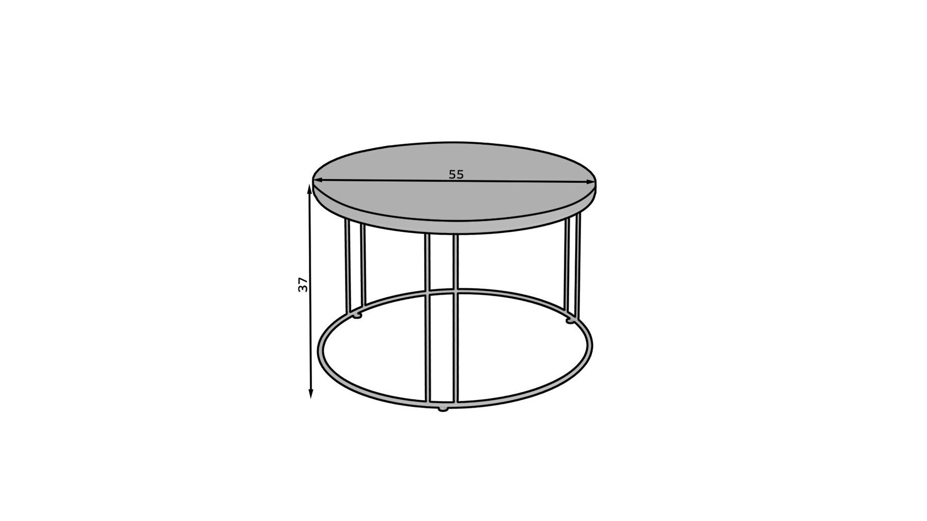 Kafijas galdiņš ADRK Furniture Noel, 55x55cm, melns/balts цена и информация | Žurnālgaldiņi | 220.lv