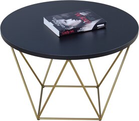 Kafijas galdiņš ADRK Furniture Liam, 55x55cm, melns/zelta цена и информация | Журнальные столики | 220.lv