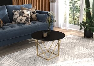 Кофейный столик ADRK Furniture Liam, 55x55 см, черный/золотой цвет цена и информация | Журнальные столики | 220.lv