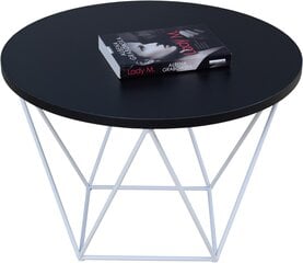 Kafijas galdiņš ADRK Furniture Liam, 55x55cm, melns/balts cena un informācija | Žurnālgaldiņi | 220.lv