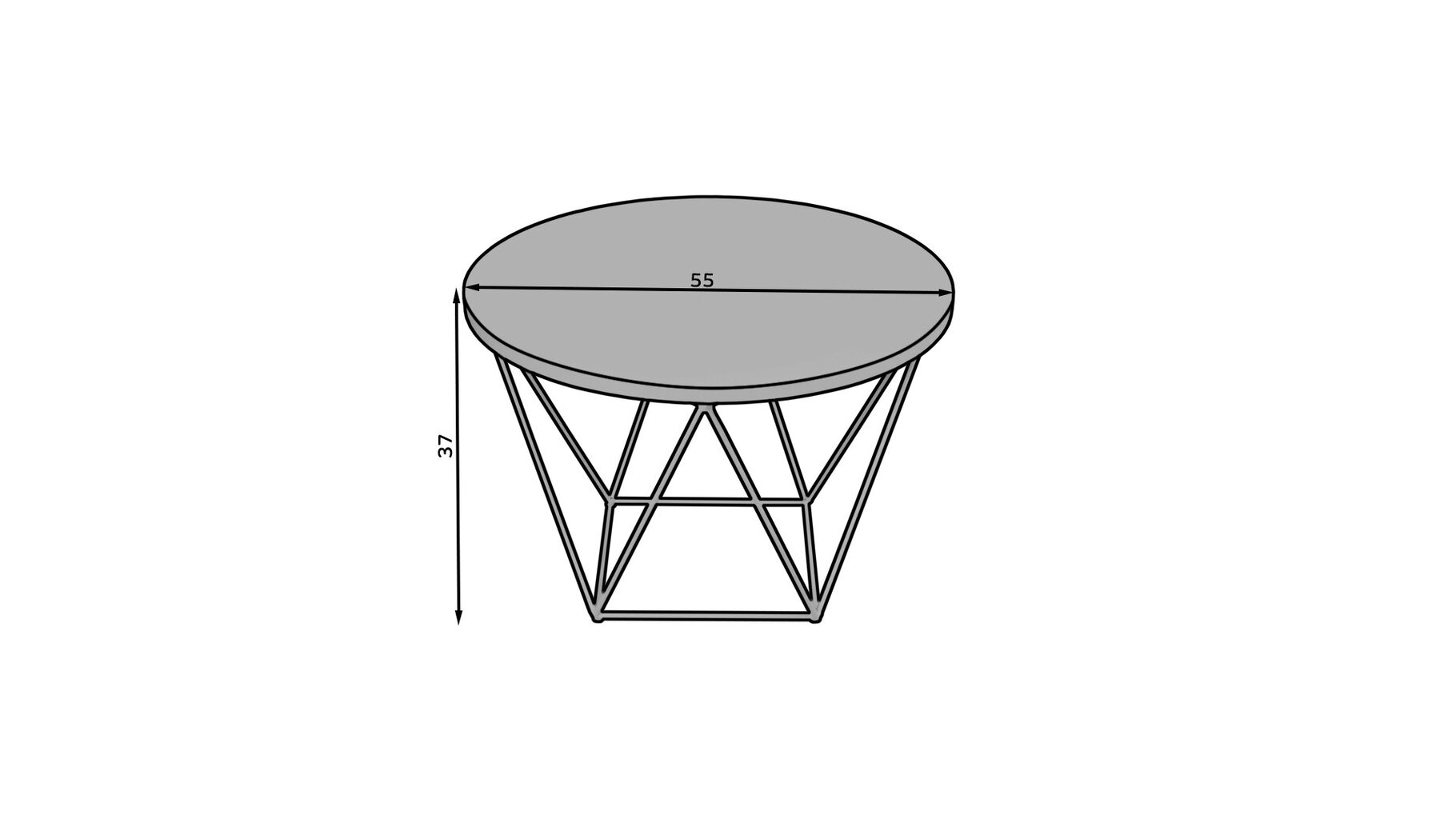 Kafijas galdiņš ADRK Furniture Liam, 55x55cm, balts/melns cena un informācija | Žurnālgaldiņi | 220.lv