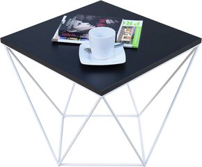 Kafijas galdiņš ADRK Furniture Diana 50x50cm, melns/balts cena un informācija | Žurnālgaldiņi | 220.lv
