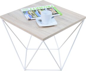 Kafijas galdiņš ADRK Furniture Diana 50x50cm, gaiši brūns/balts cena un informācija | Žurnālgaldiņi | 220.lv