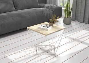 Kafijas galdiņš ADRK Furniture Diana 50x50cm, gaiši brūns/balts cena un informācija | Žurnālgaldiņi | 220.lv