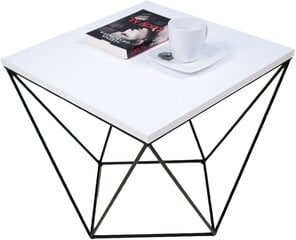 Kafijas galdiņš ADRK Furniture Diana 50x50cm, balts/melns cena un informācija | Žurnālgaldiņi | 220.lv