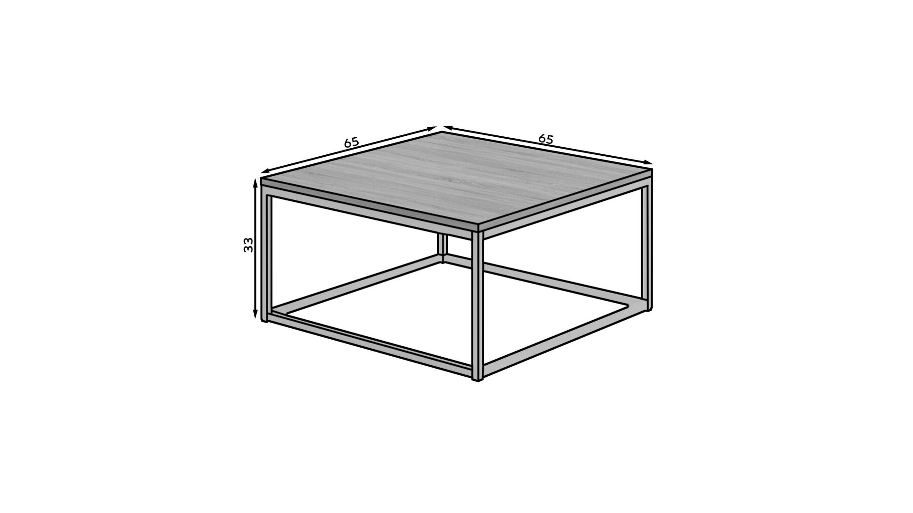 Kafijas galdiņš ADRK Furniture Belten 65x65cm, melns cena un informācija | Žurnālgaldiņi | 220.lv