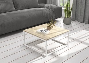 Kafijas galdiņš ADRK Furniture Belten 65x65cm, gaiši brūns/balts cena un informācija | Žurnālgaldiņi | 220.lv