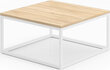 Kafijas galdiņš ADRK Furniture Belten 65x65cm, gaiši brūns/balts цена и информация | Žurnālgaldiņi | 220.lv