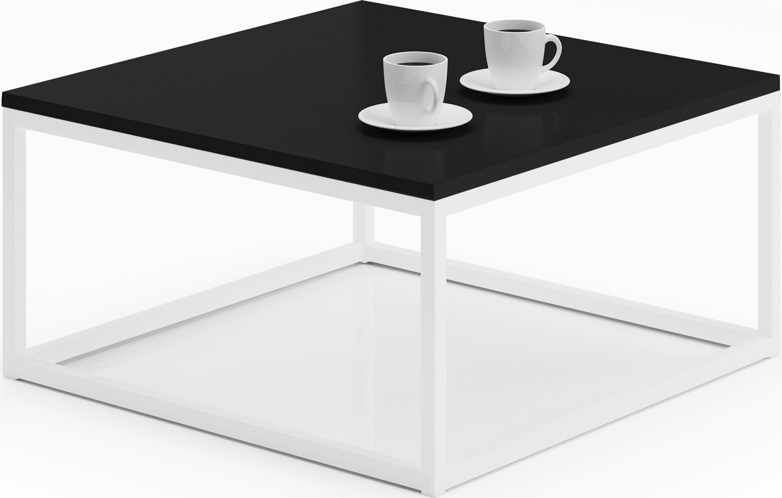 Kafijas galdiņš ADRK Furniture Belten 65x65cm, melns/balts cena un informācija | Žurnālgaldiņi | 220.lv