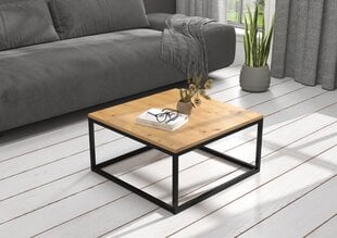 Kafijas galdiņš ADRK Furniture Belten 65x65cm, brūns/melns cena un informācija | Žurnālgaldiņi | 220.lv