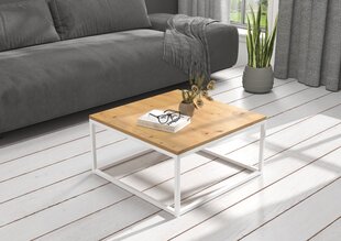 Kafijas galdiņš ADRK Furniture Belten 65x65cm, brūns/balts cena un informācija | Žurnālgaldiņi | 220.lv