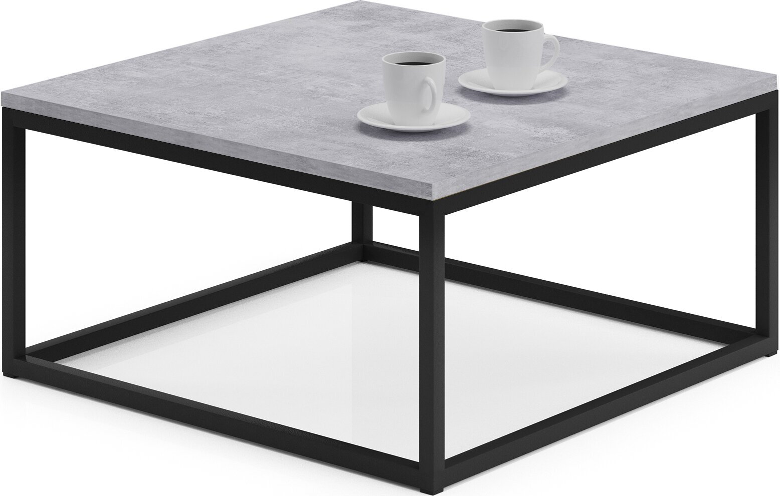 Kafijas galdiņš ADRK Furniture Belten 65x65cm, pelēks/melns cena un informācija | Žurnālgaldiņi | 220.lv