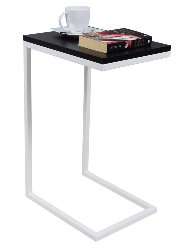 Sānu galds ADRK Furniture Spark, 62x30x40 cm, melns/balts cena un informācija | Žurnālgaldiņi | 220.lv