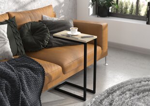 Sānu galds ADRK Furniture Spark, 62x30x40 cm, gaiši brūns/melns cena un informācija | Žurnālgaldiņi | 220.lv