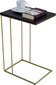 Sānu galds ADRK Furniture Dru, 62x30x40 cm, gaiši melns/zelta cena un informācija | Žurnālgaldiņi | 220.lv