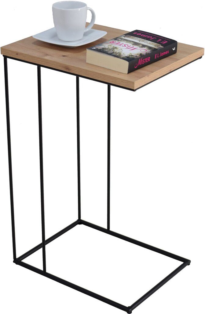 Sānu galds ADRK Furniture Dru, 62x30x40 cm, brūns/melns cena un informācija | Žurnālgaldiņi | 220.lv