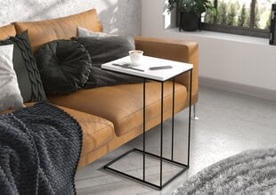 Sānu galds ADRK Furniture Dru, 62x30x40 cm, balts/melns cena un informācija | Žurnālgaldiņi | 220.lv