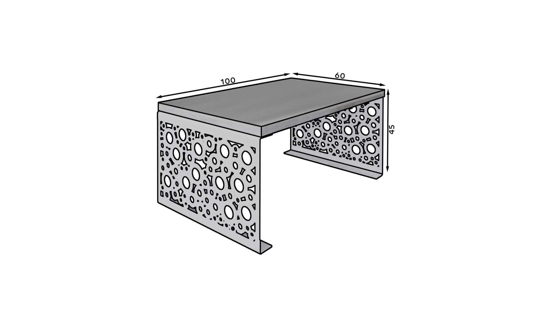 Kafijas galdiņš ADRK Furniture Rina, 100x60cm, melns цена и информация | Žurnālgaldiņi | 220.lv