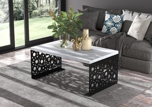 Kafijas galdiņš ADRK Furniture Rina, 100x60cm, pelēks/melns cena un informācija | Žurnālgaldiņi | 220.lv