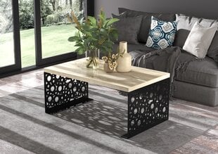 Kafijas galdiņš ADRK Furniture Rina, 100x60cm, gaiši brūns/melns cena un informācija | Žurnālgaldiņi | 220.lv