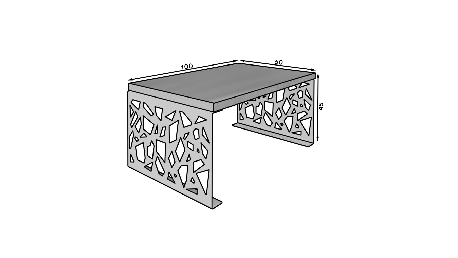 Kafijas galdiņš ADRK Furniture Semara 100x60cm, melns/balts cena un informācija | Žurnālgaldiņi | 220.lv