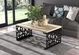 Kafijas galdiņš ADRK Furniture Semara 100x60cm, gaiši brūns/melns cena un informācija | Žurnālgaldiņi | 220.lv