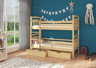 Кровать двухъярусная ADRK Furniture Ada 90x200 см, коричневая цена и информация | Детские кровати | 220.lv