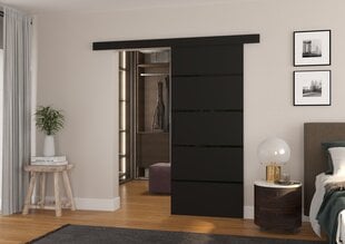 Bīdāmās durvis ADRK Furniture Muschu 96, melnas cena un informācija | Skapji | 220.lv