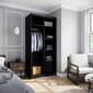 Skapis ADRK Furniture su veidrodžiu Ricco 100, melns цена и информация | Skapji | 220.lv