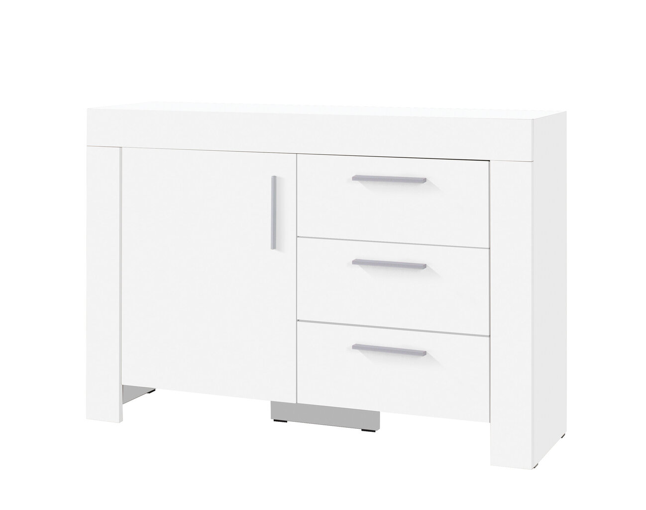 Kumode ADRK Furniture 3SZ1D Cesiro, balta cena un informācija | Kumodes | 220.lv