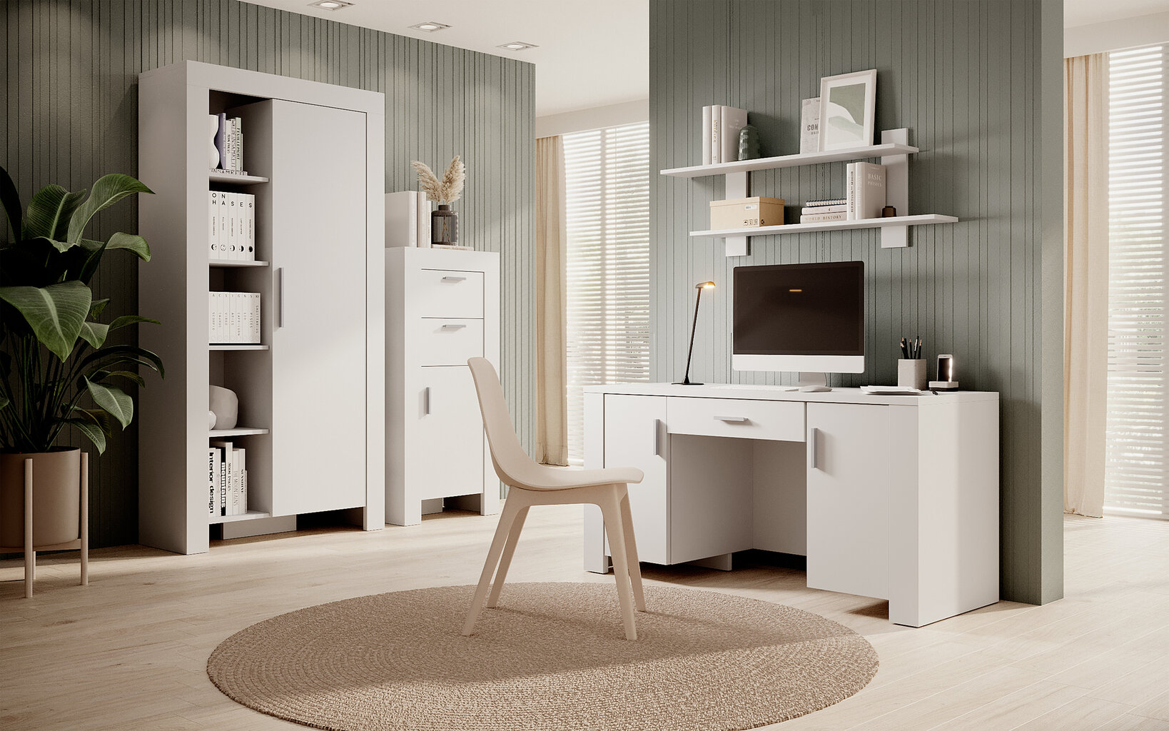 Kumode ADRK Furniture 2SZ1D Cesiro, balta цена и информация | Kumodes | 220.lv