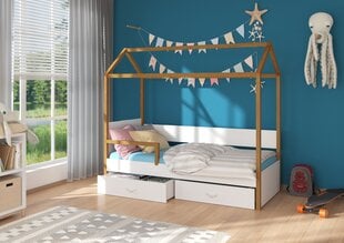 Gulta ADRK Furniture Otello, 80x180 cm, balta/brūna цена и информация | Детские кровати | 220.lv