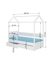 Кровать ADRK Furniture Otello 80x180 см, розовая/белая цена и информация | Детские кровати | 220.lv