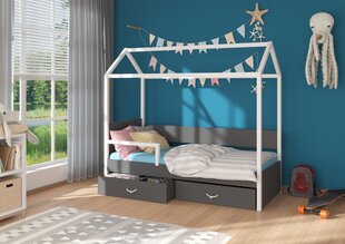 Кровать ADRK Furniture Otello 80x180 см, белый/черный цвет цена и информация | Детские кровати | 220.lv