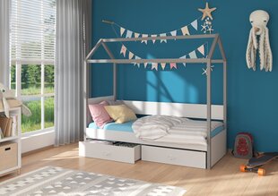 Кровать ADRK Furniture Otello 80x180 см, белый/серый цвет цена и информация | Детские кровати | 220.lv