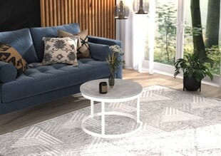 Kafijas galdiņš ADRK Furniture Rinen, 55x55cm, gaiši pelēks/balts cena un informācija | Žurnālgaldiņi | 220.lv