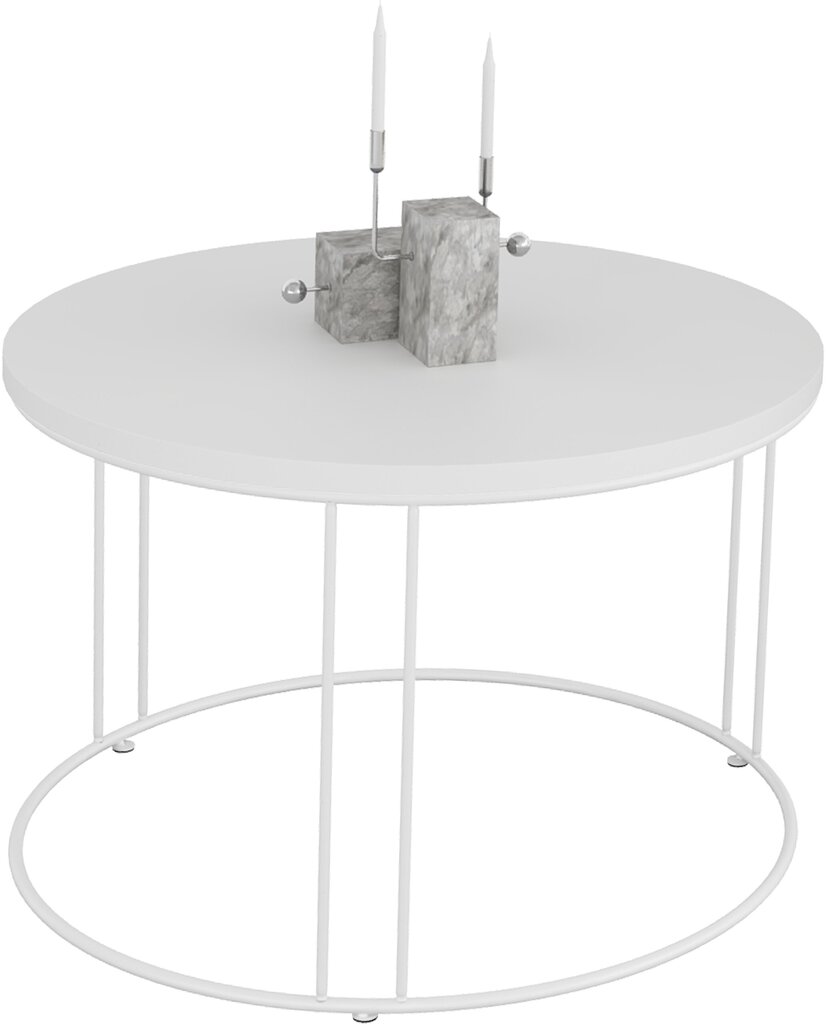Kafijas galdiņš ADRK Furniture Noel, 55x55cm, balts cena un informācija | Žurnālgaldiņi | 220.lv