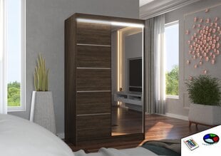 Шкаф ADRK Furniture со светодиодной подсветкой Nicea 120, темно-коричневый цвет цена и информация | Шкафы | 220.lv