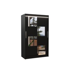 Шкаф ADRK Furniture Lugano 120 со светодиодной подсветкой, черный цвет цена и информация | Шкафы | 220.lv