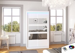 Skapis ADRK Furniture ar LED apgaismojumu Kolorado 120, balts cena un informācija | Skapji | 220.lv