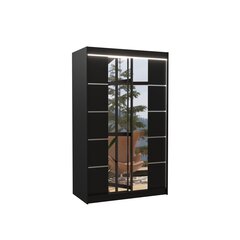 Шкаф со светодиодной подсветкой ADRK Furniture Genua 120, черный цвет цена и информация | Шкафы | 220.lv