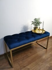 Скамья ADRK Furniture Flit, 90x45x35 см, темно-синий/золотой цвет цена и информация | Кресла-мешки и пуфы | 220.lv